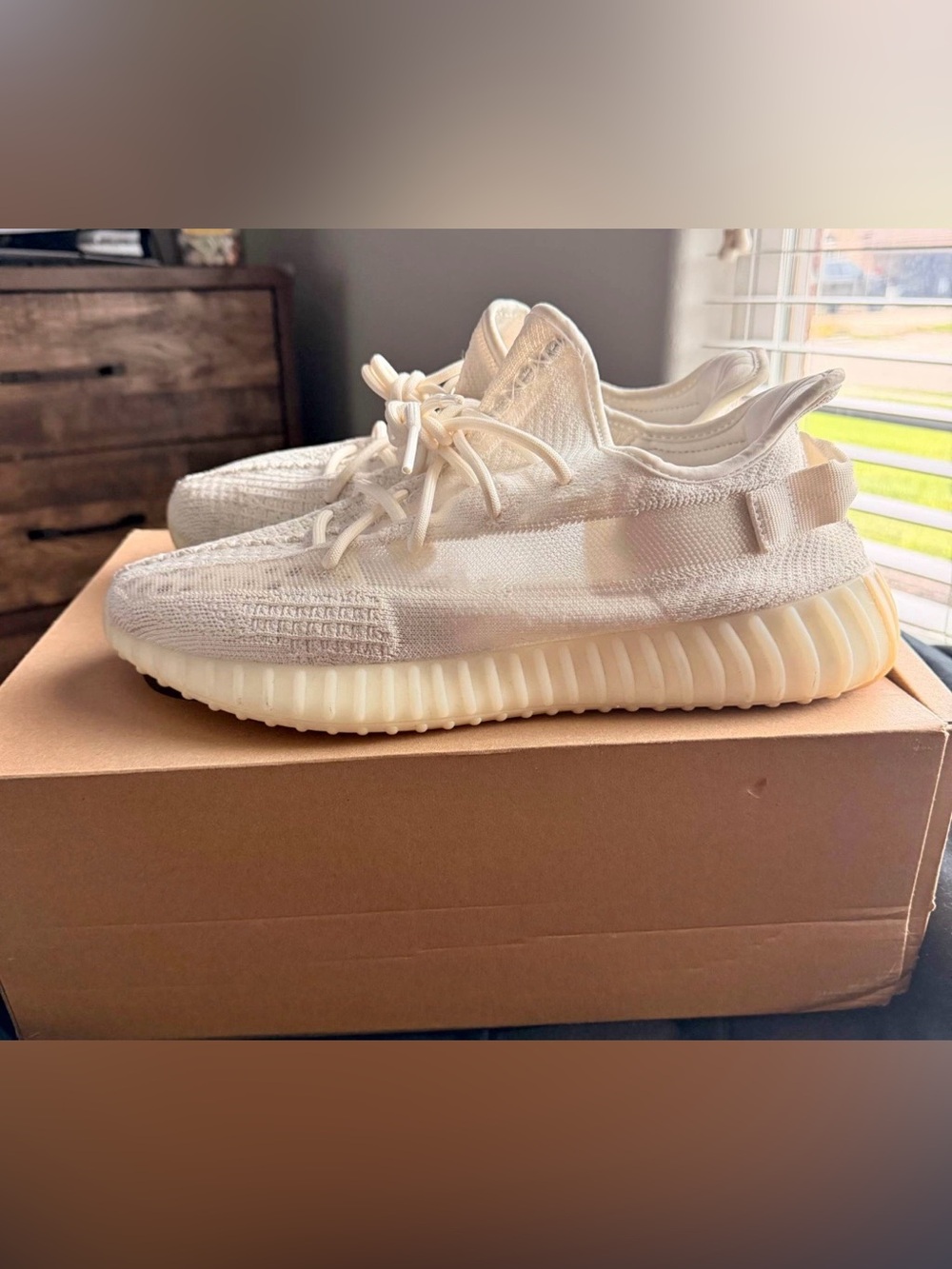 adidas Yeezy Boost 350 V2 Cream/Off-White Athletic Sneakers